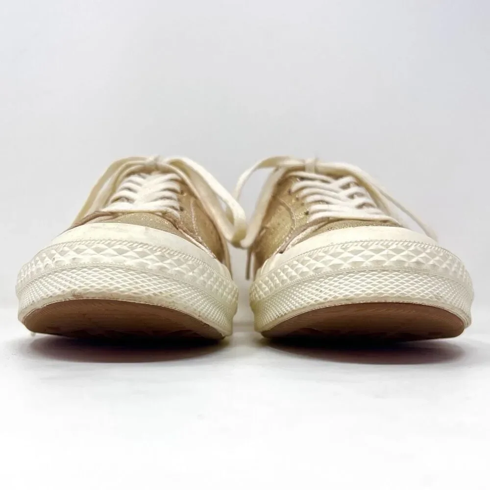 Converse One Star Metallic Gold Egret Leather Low 161589C Skate Sneaker 7